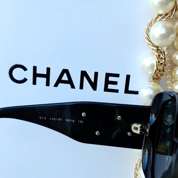 Chanel Camellia Black Sunglasses White Flowers! - Picture 2 of 16
